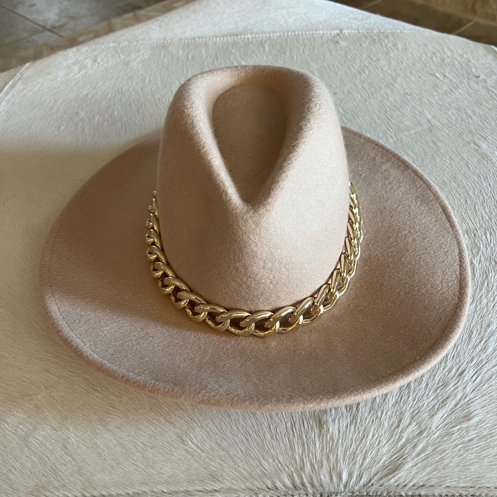 Gold Chain Felt Hat